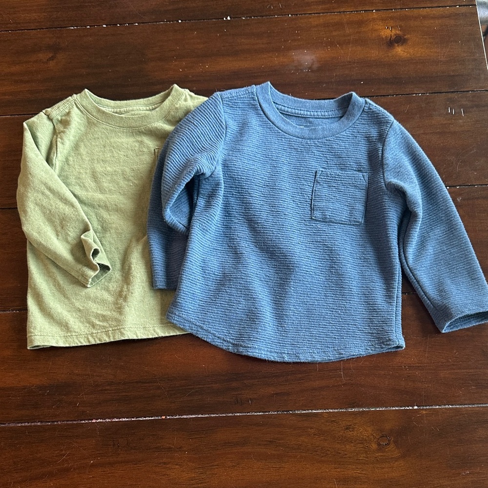 18 months Cat and Jack Kids Long Sleeve Shirts - Blue and Green